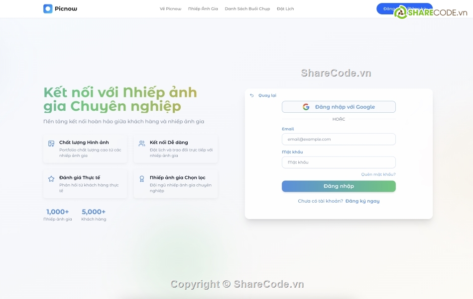 source code chụp ảnh,website đặt lịch chụp ảnh,nextjs nestjs source code,source code marketplace,thanh toán vnpay source code,dashboard admin